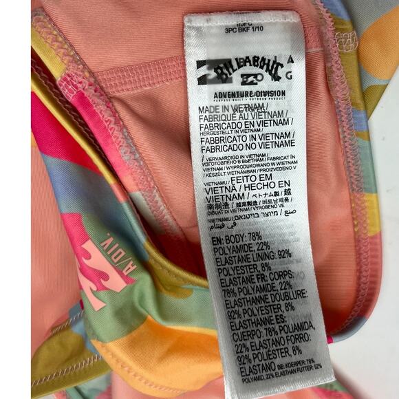 Billabong High Neck Floral Print Bikini Top Size XL - Picture 6 of 9